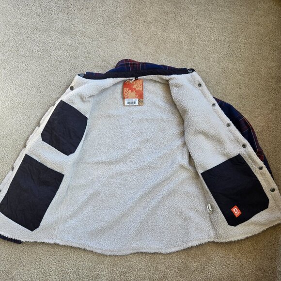NWT Dovetail Workwear Reversible Work Jacket Flannel Sherpa Shacket - Picture 5 of 12